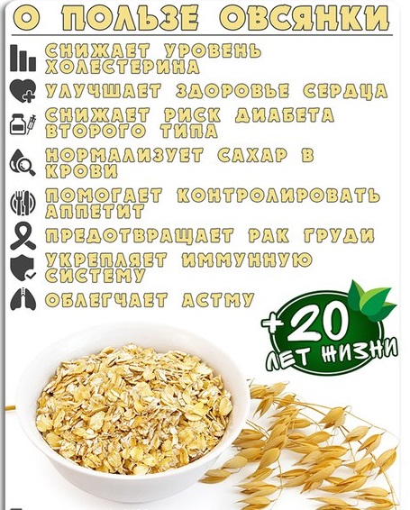 Польза овсянки